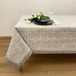 Tovaglia Rete Grigio Su Misura in Misto Lino