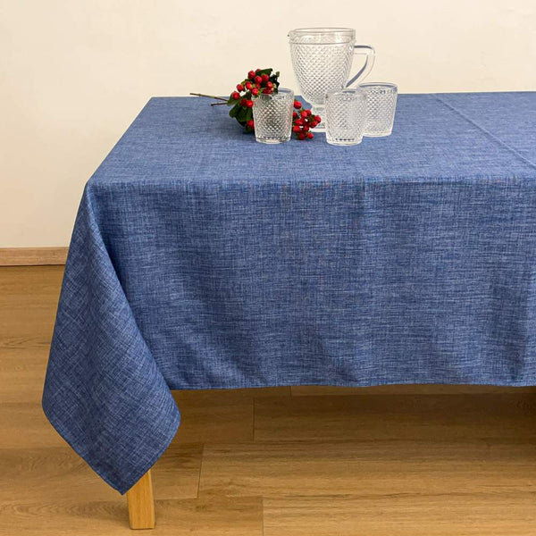 Antimacchia Tovaglie Tovaglia Azzurra Blue Tovaglie rotonde per tavolino  circolare lavabile in cotone e tessuto di lino - ottimo per tavola a  buffet, feste, cena per le vacanze e altro Decorazione Tav 