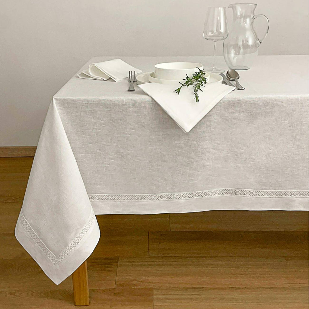 Tovaglia Rettangolare In Poliestere - Ecru, 350x150 Cm - Foto 6