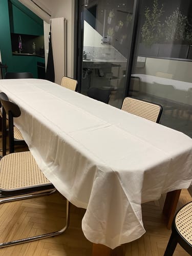 Tovaglia Puro Lino Bianco Stropicciato No Stiro: foto della recensione di Loredana B.